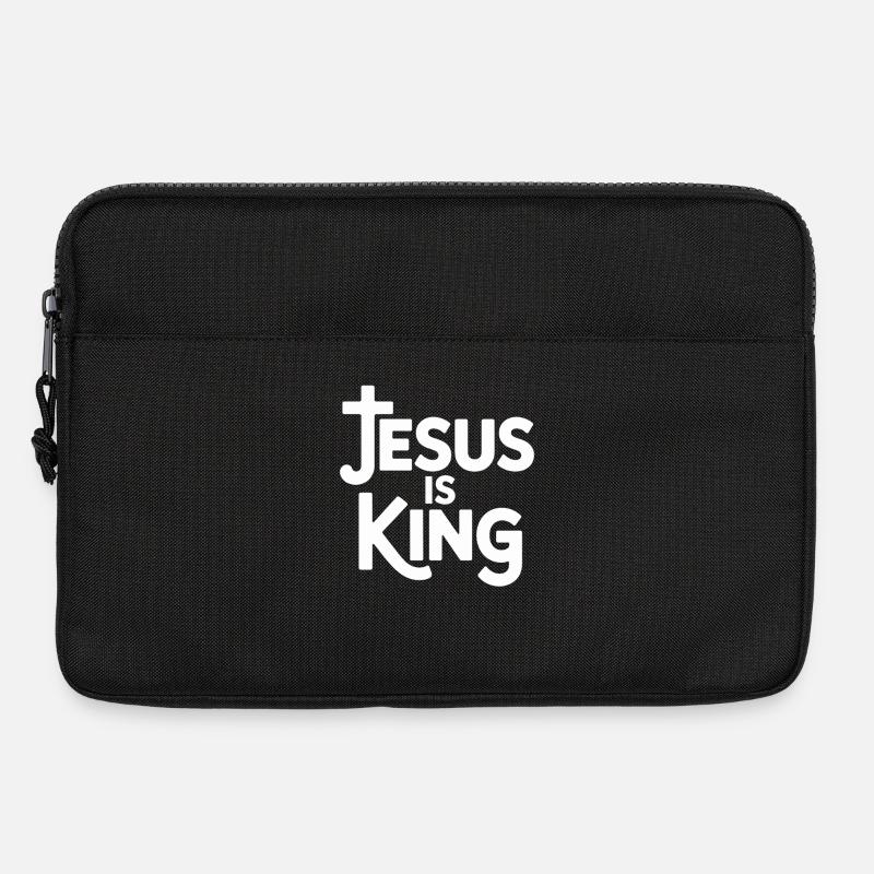Jesus Is King Christlich Kreuz Glaube - Laptoptasche 13" - Schwarz