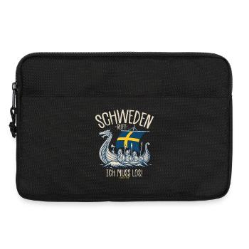 Schweden ruft ich muss los Spruch - Laptoptasche 13" - Schwarz - Vorne