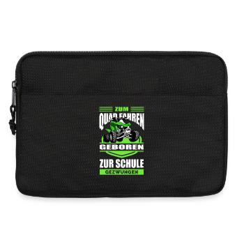 Zum Quad Fahren Geboren Zur Schule Gezwungen - Laptoptasche 13" - Schwarz - Vorne