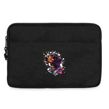 Colorful Dog Head Splatter Art - Laptop bag 13" - black - Front