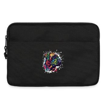 Colored Dog Portrait Splatter - Laptop bag 13" - black - Front