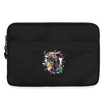 Explosion de couleur Portrait de chien - Sacoche pour ordinateur portable 13 pouces - noir - Devant
