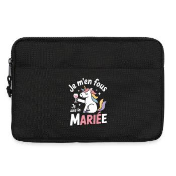 Je m’en fous je suis la mariée – Licorne drôle EVJ - Sacoche pour ordinateur portable 13 pouces - noir - Devant