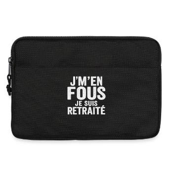 I don't care, I'm retired, funny humor, gift - Laptop bag 13" - black - Front