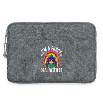 I'm A Furry Deal With It - Laptop bag 13" - heather grey - Front