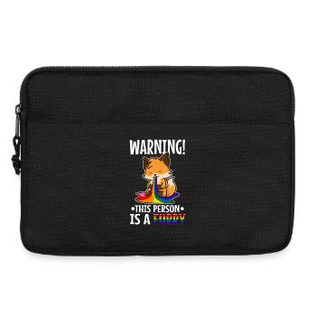 Warning This Person Is A Furry - Laptop bag 13" - black - Front