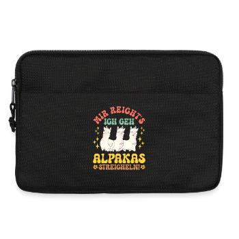 Alpaka Fan MIR REICHT'S GEH ALPAKAS STREICHELN - Laptoptasche 13" - Schwarz - Vorne