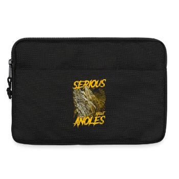 Sérieux au sujet du chevalier cubain Anoles gardien de reptiles - Sacoche pour ordinateur portable 13 pouces - noir - Devant