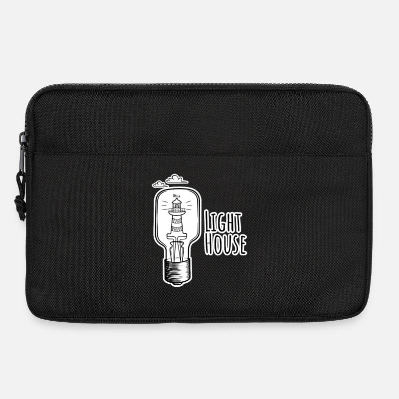 Leutchtturm in einer Glühbirne - Light-House - Laptoptasche 13" - Schwarz