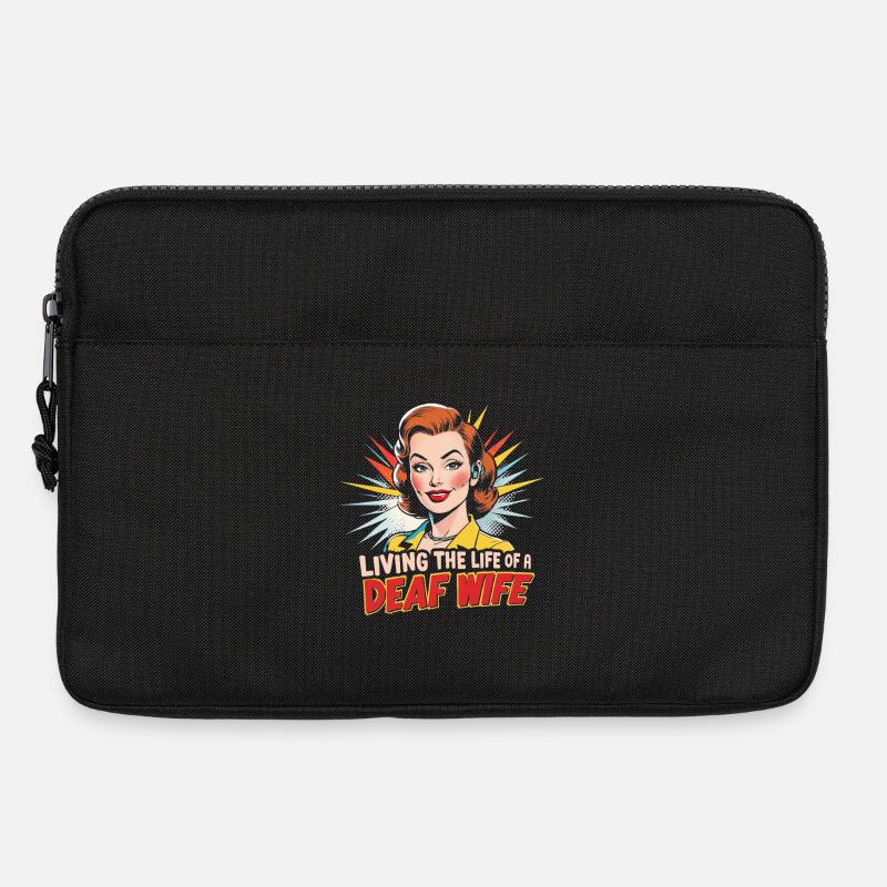 Sourd, sourd, malentendant - Sacoche pour ordinateur portable 13 pouces - noir