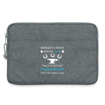 Farrier Horse Blacksmith Blacksmith Lustig - Laptop bag 13" - heather grey - Front