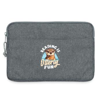 Seeotter Cartoon Lesen - Laptoptasche 13" - Grau meliert - Vorne