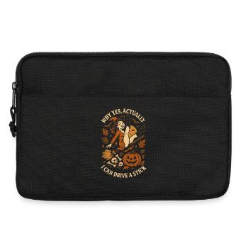 Warum Ja, eigentlich kann ich einen Stock fahren Halloween - Laptoptasche 13" - Schwarz - Vorne