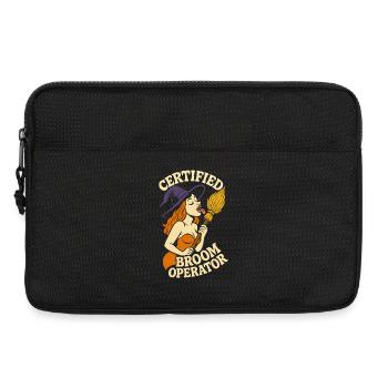 Certified Broom Operator Funny witch Halloween - Laptop bag 13" - black - Front