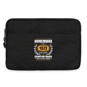 Novembre 1972 Édition Originale Vintage Novembre - Sacoche pour ordinateur portable 13 pouces - noir - Devant