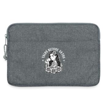 Tacos Before Vatos Funny Girl Power - Laptop bag 13" - heather grey - Front