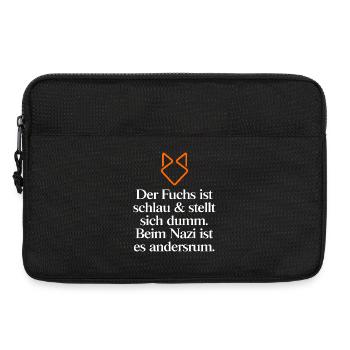 Fuchswitz: Schlauheit gegen Dummheit - Laptoptasche 13" - Schwarz - Vorne