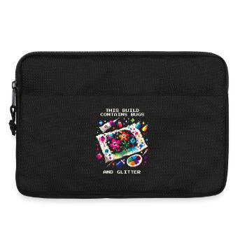 Contient des insectes et des paillettes | Bricolage à la maison - Sacoche pour ordinateur portable 13 pouces - noir - Devant