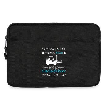 Staplerfahrer Stapler Lager Sprüche Logistik - Laptoptasche 13" - Schwarz - Vorne