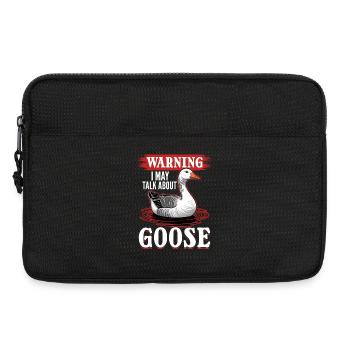 Drôle d’oiseau oie - Sacoche pour ordinateur portable 13 pouces - noir - Devant