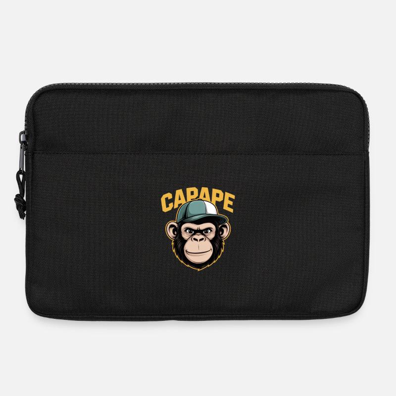 Capape Affe Mit Basecap Urban Streetstyle - Laptoptasche 13" - Schwarz