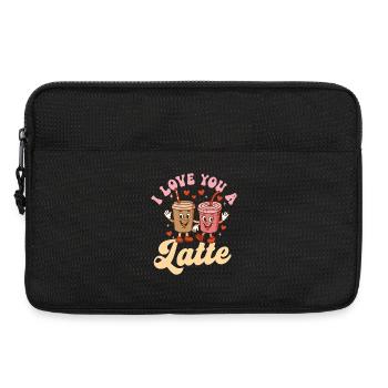 Je t’aime un café au lait mignon Jeu de mots - Sacoche pour ordinateur portable 13 pouces - noir - Devant
