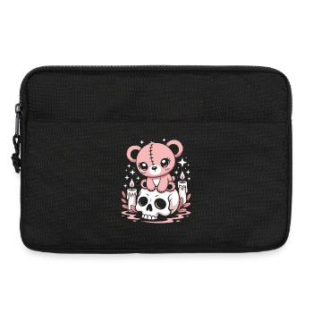Kawaii Pastel Goth Geflickter Bär - Laptoptasche 13" - Schwarz - Vorne