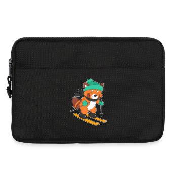 Roter Panda Skifahrer Ski Wintersport - Laptoptasche 13" - Schwarz - Vorne