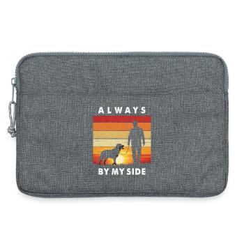 Rottweiler Toujours À Mes Côtés Walkie Rétro - Sacoche pour ordinateur portable 13 pouces - gris chiné - Devant