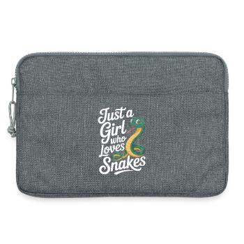 Snake Lover Shirt for Herp Girls and Reptile Fans - Laptop bag 13" - heather grey - Front