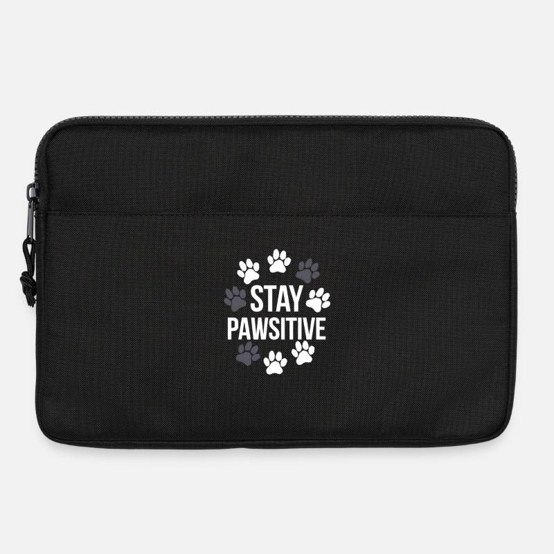 Stay Pawsitive Pfotenabdrücke T-Shirt - Laptoptasche 13" - Schwarz