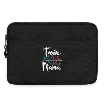 Zwillingsmama Schwangerschaft Mom of Twins - Laptoptasche 13" - Schwarz - Vorne