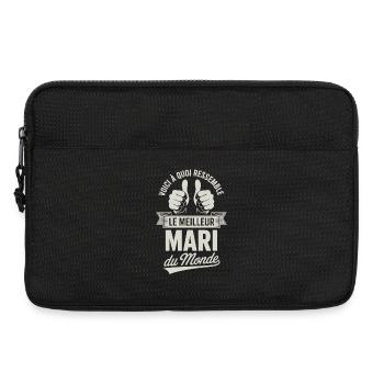 Le Meilleur Mari Du Monde Cadeau - Sacoche pour ordinateur portable 13 pouces - noir - Devant