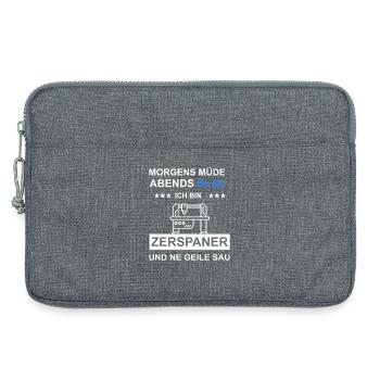 Zerspaner Zerspanungsmechaniker CNC Dreher Metall - Laptoptasche 13" - Grau meliert - Vorne