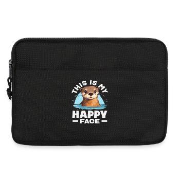 Seeotter Cartoon Glückes Gesicht - Laptoptasche 13" - Schwarz - Vorne