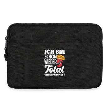 Schon wieder total unterpommest – Pommes Witz - Laptoptasche 13" - Schwarz - Vorne