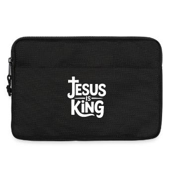 Jesus Is King Christlich Kreuz Glaube - Laptoptasche 13" - Schwarz - Vorne