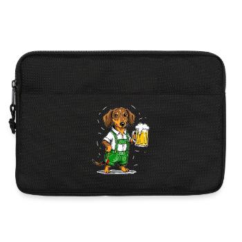 Bière teckel tente à bière chope de bière Bavière chien drôle - Sacoche pour ordinateur portable 13 pouces - noir - Devant