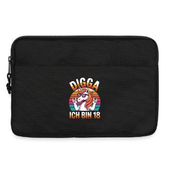 digga j’ai 18 ans licorne rétro anniversaire dire - Sacoche pour ordinateur portable 13 pouces - noir - Devant