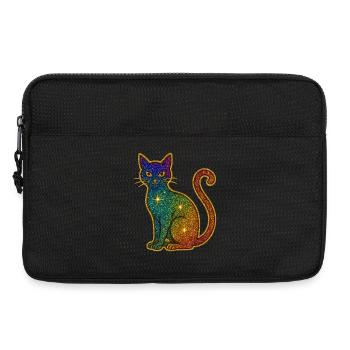 Regenbogen Glitzer Katze zu Halloween - Laptoptasche 13" - Schwarz - Vorne