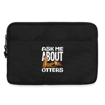 Posez-moi des questions sur la loutre de mer dessin animé - Sacoche pour ordinateur portable 13 pouces - noir - Devant
