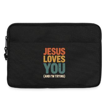 Jesus Loves You Tee - Laptoptasche 13" - Schwarz - Vorne