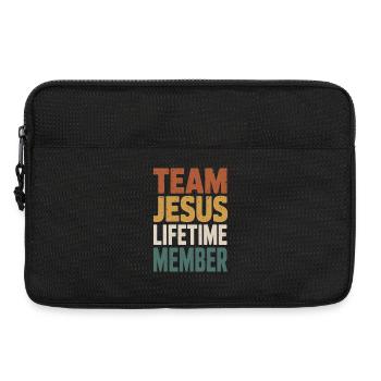 Team Jesus Lebenszeit Mitglied - Laptoptasche 13" - Schwarz - Vorne
