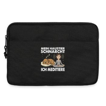 Mein Haustier schnarcht, ich meditiere - Laptoptasche 13" - Schwarz - Vorne