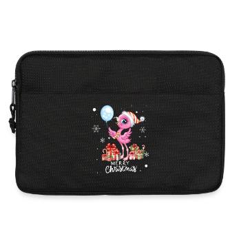 Flamingo à Noël. Cadeau de Noël - Sacoche pour ordinateur portable 13 pouces - noir - Devant