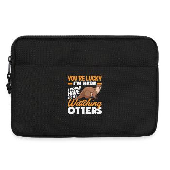 Loutre de mer Heureuse que je sois là - Sacoche pour ordinateur portable 13 pouces - noir - Devant