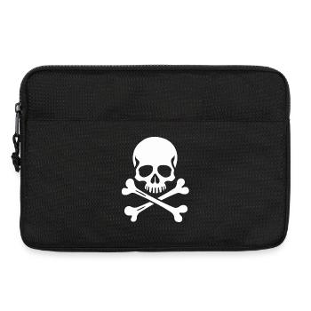 Klassischer Jolly Roger Totenschädel - Laptoptasche 13" - Schwarz - Vorne