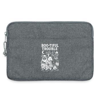 Boo-tiful Trouble Drôle Effrayant Mignon Design - Sacoche pour ordinateur portable 13 pouces - gris chiné - Devant