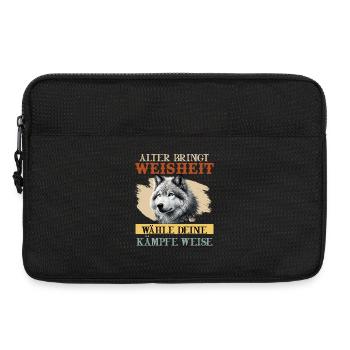 Wolf Spirit ALTER BRINGT WEISHEIT Lustiges - Laptoptasche 13" - Schwarz - Vorne