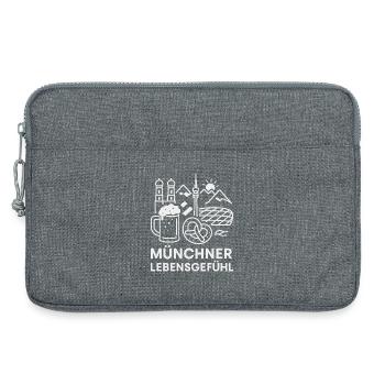 Münchner Lebensgefühl Motiv - Laptoptasche 13" - Grau meliert - Vorne